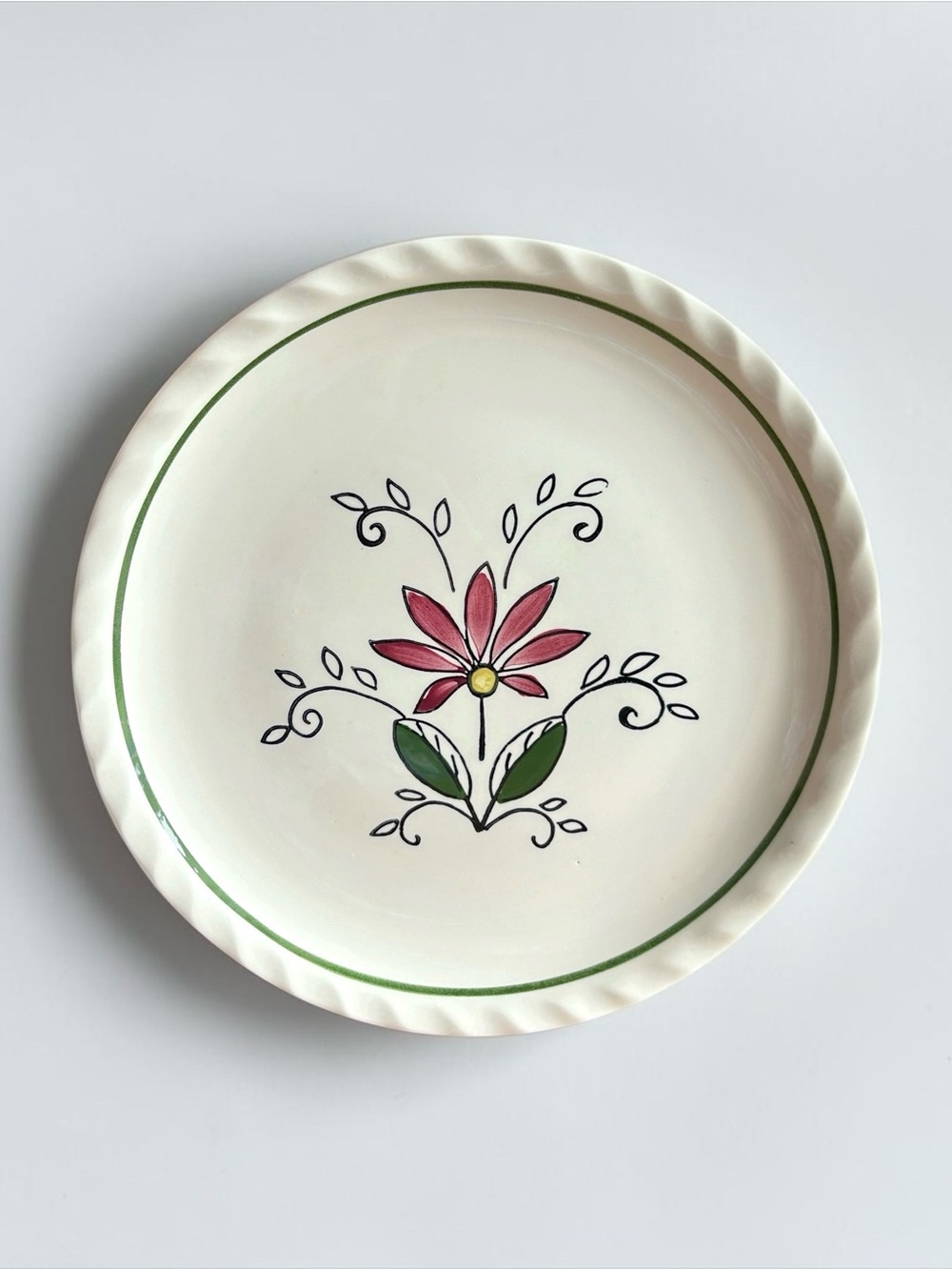 Set of 4 Blue Ridge Southern Potteries Sampler Pattern Hand-Painted Vintage B&B